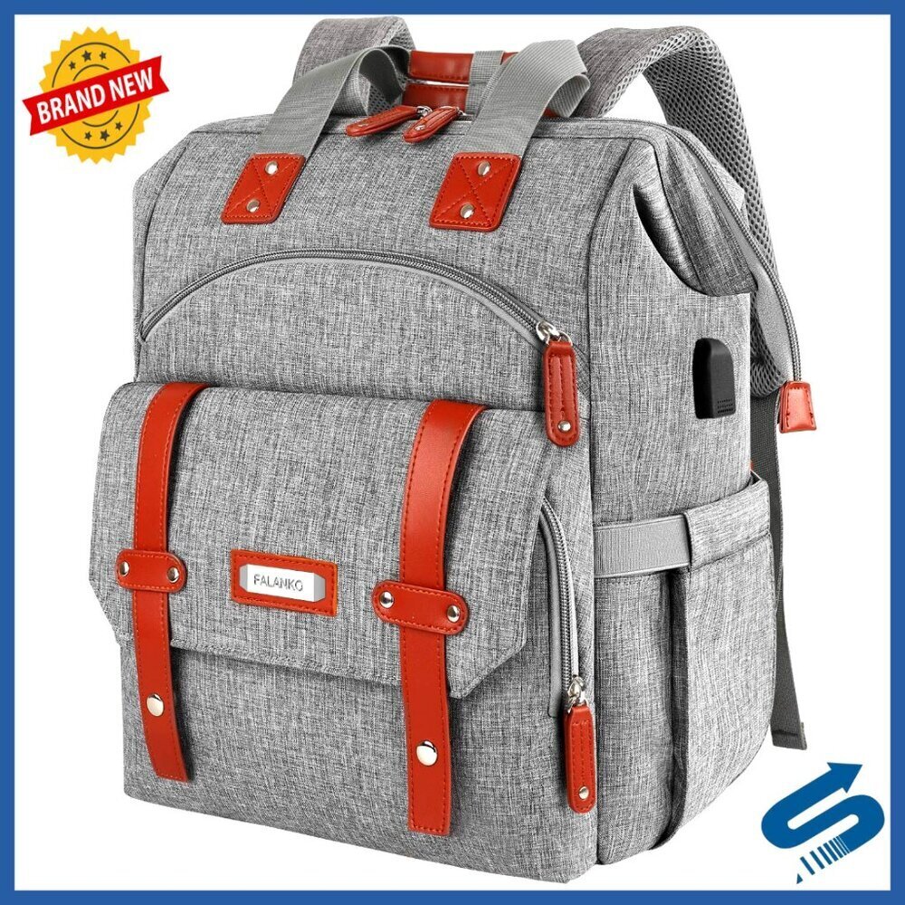 Laptop Backpack with USB Port Wide Open Design Multi Pockets Travel Work Bag